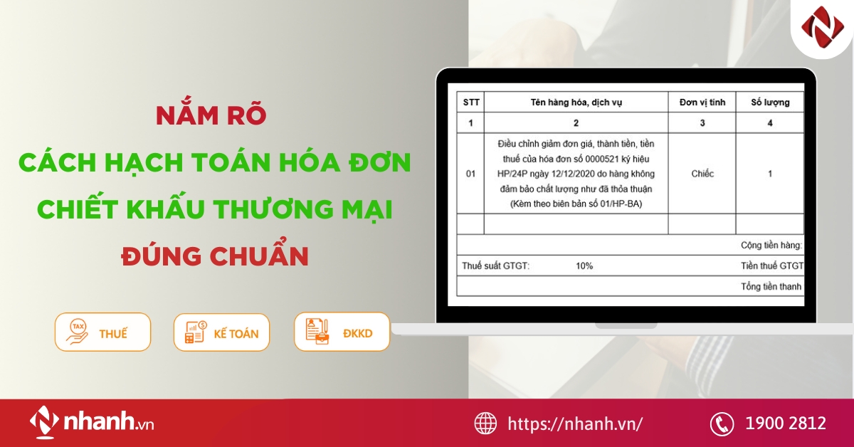 Nắm rõ cách hạch toán hóa đơn chiết khấu thương mại đúng chuẩn