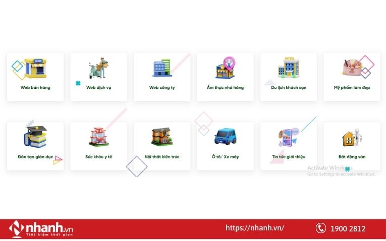 Nam Việt IT hỗ trợ làm website với đa dạng các ngành hàng khác nhau