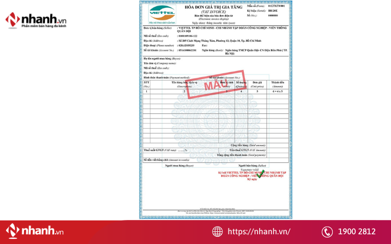 Nội dung khác trên hóa đơn điện tử