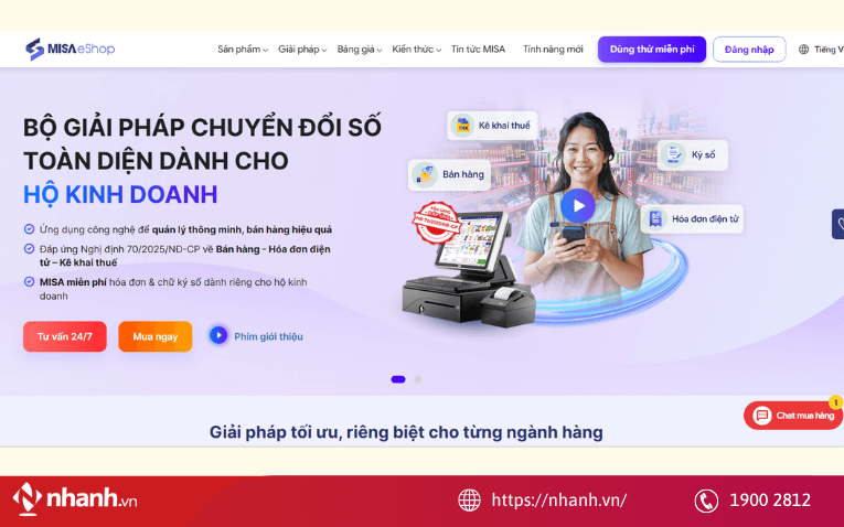 Phần mềm quản lý bán hàng Misa eShop