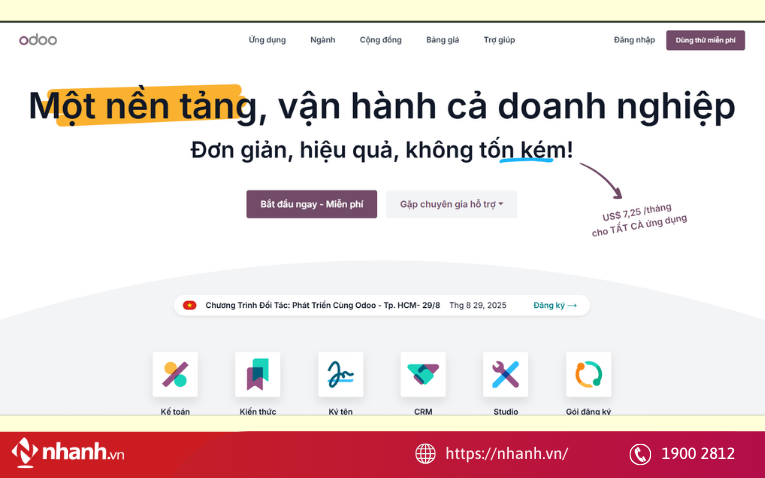 Phần mềm quản lý đơn hàng Odoo