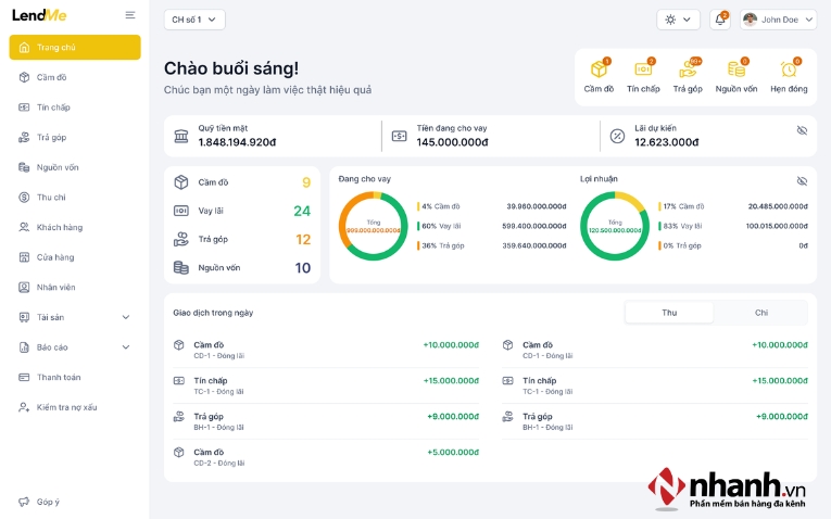 Phần mềm quản lý Lendme