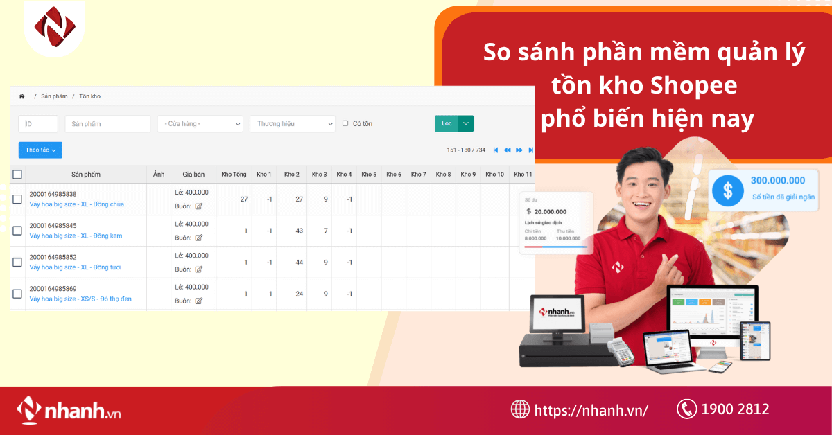 So sánh phần mềm quản lý tồn kho Shopee phổ biến hiện nay
