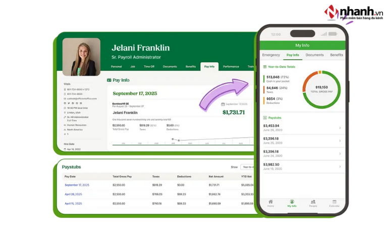 Phần mềm tính lương BambooHR Payroll