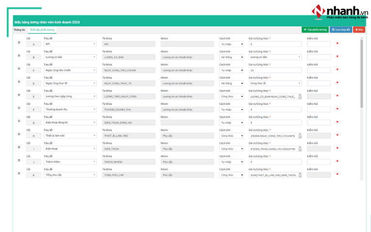Phần mềm tính lương online FastWork Payroll
