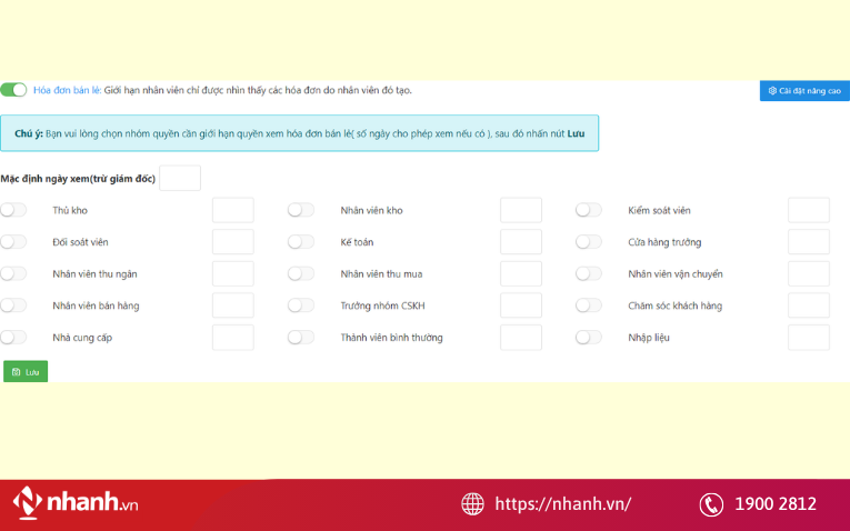 Phân quyền xem dữ liệu
