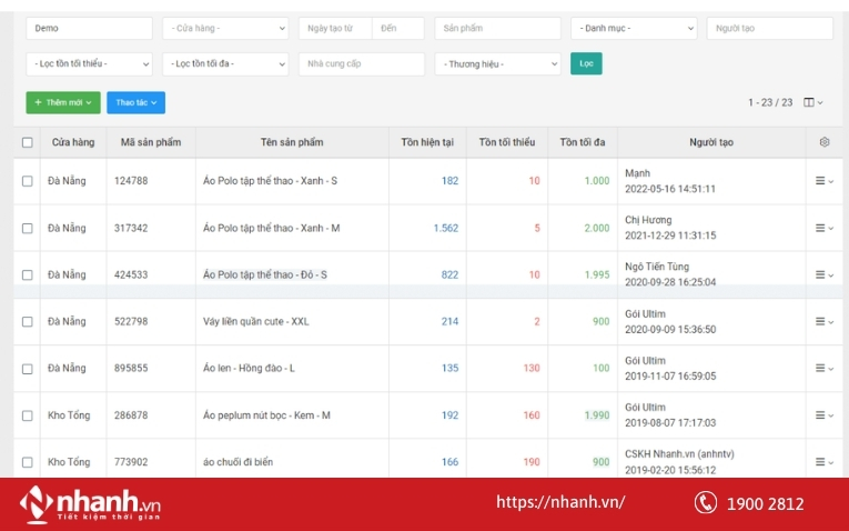 Quản lý kho trên phần mềm Nhanh.POS