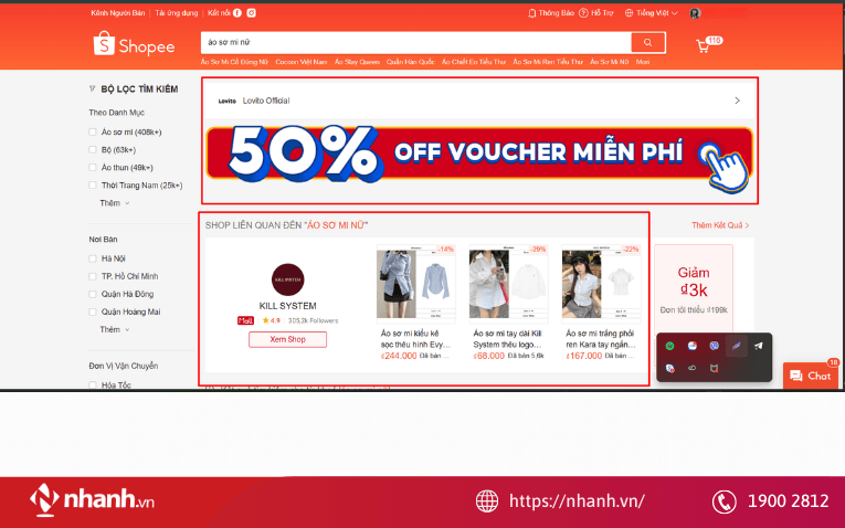 Quảng cáo tìm kiếm shop