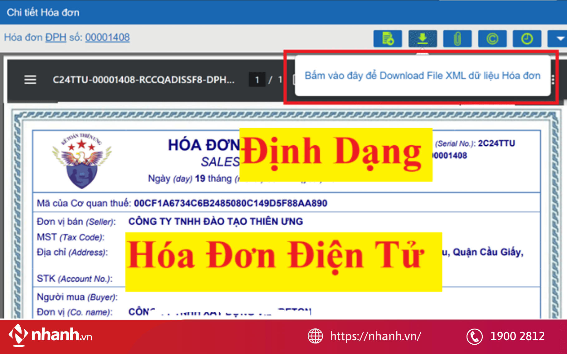 Quy định liên quan đến định dạng hóa đơn điện tử