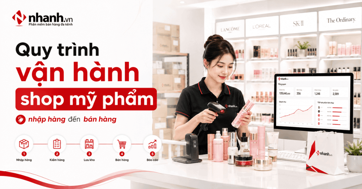Quy trình vận hành shop mỹ phẩm từ nhập hàng đến bán hàng