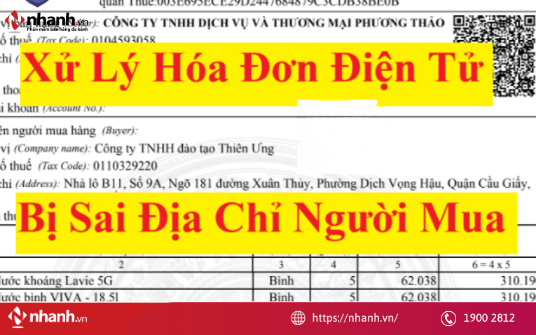 Sai địa chỉ người mua không ảnh hưởng nghĩa vụ thuế - không cần lập lại hóa đơn