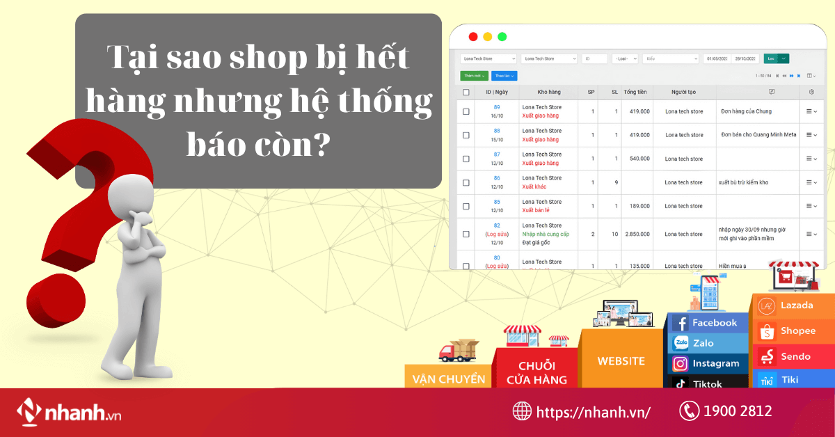 Tại sao shop bị hết hàng nhưng hệ thống báo còn?
