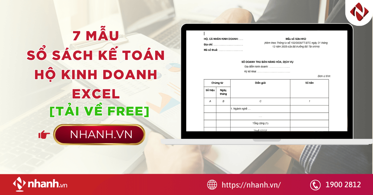 7 mẫu sổ sách kế toán hộ kinh doanh Excel [TẢI VỀ FREE]