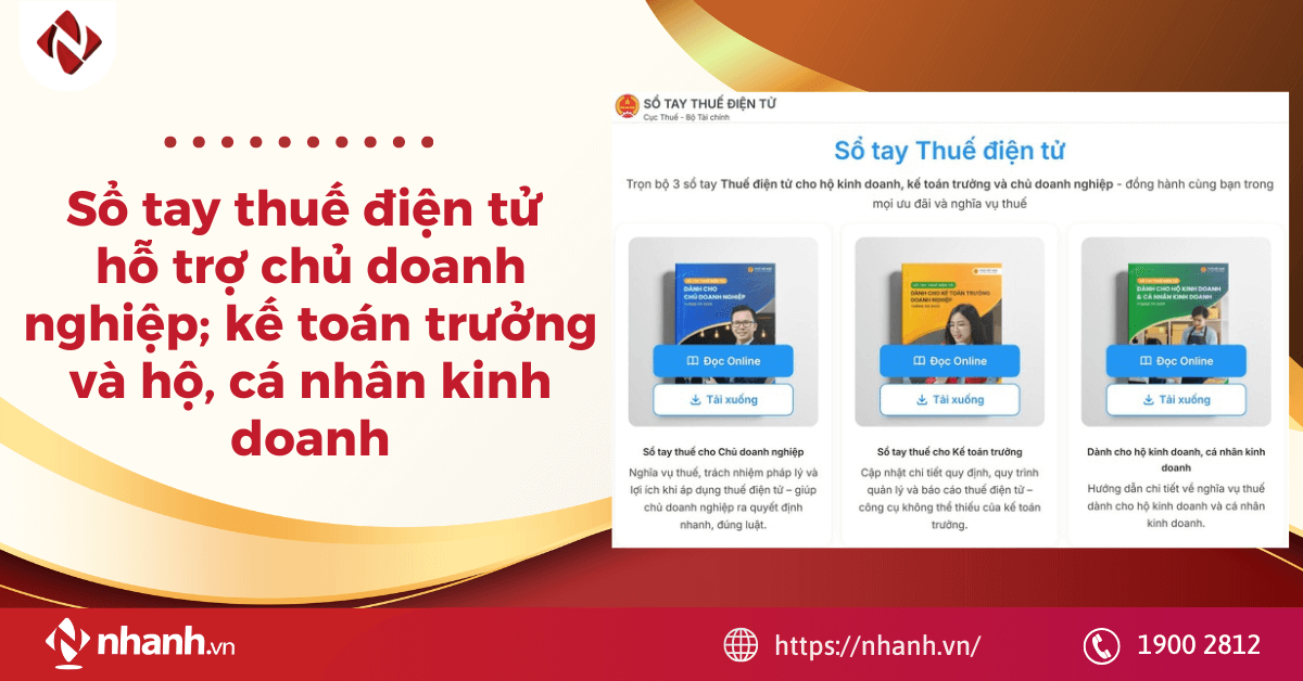 Sổ tay thuế điện tử hỗ trợ chủ doanh nghiệp; kế toán trưởng và hộ, cá nhân kinh doanh