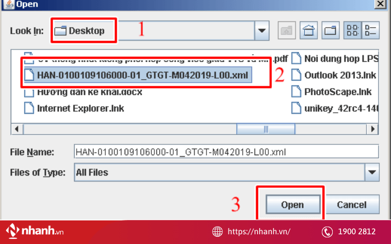 Tải file XML của tờ khai thuế lên hệ thống