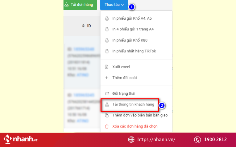 Tải thông tin khách hàng