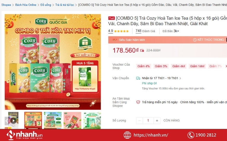 Tạo combo sản phẩm thu hút trên Shopee