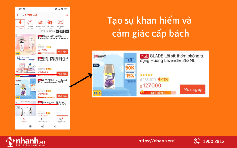 Tạo sự khan hiếm và cảm giác cấp bách
