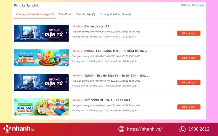 Tham gia các chương trình sàn