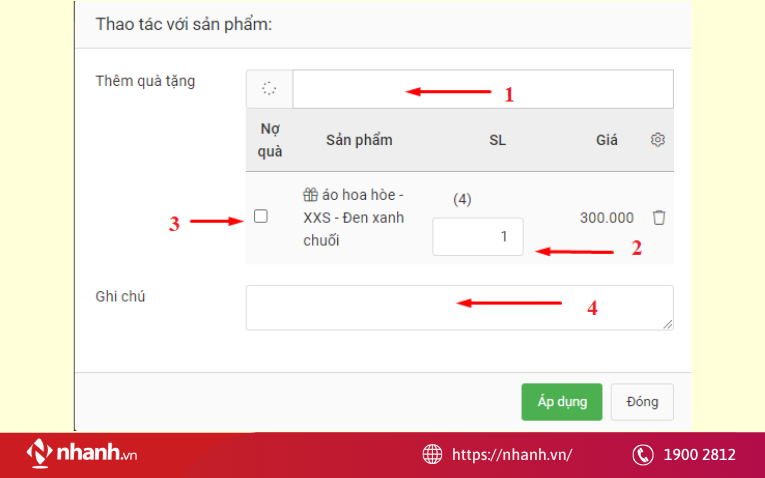 Thao tác với sản phẩm