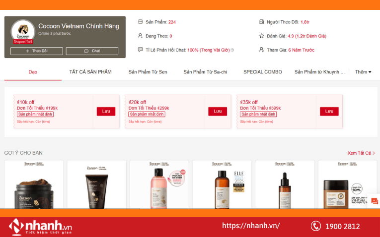 Thiết kế bố cục shop rõ ràng theo hành vi người dùng