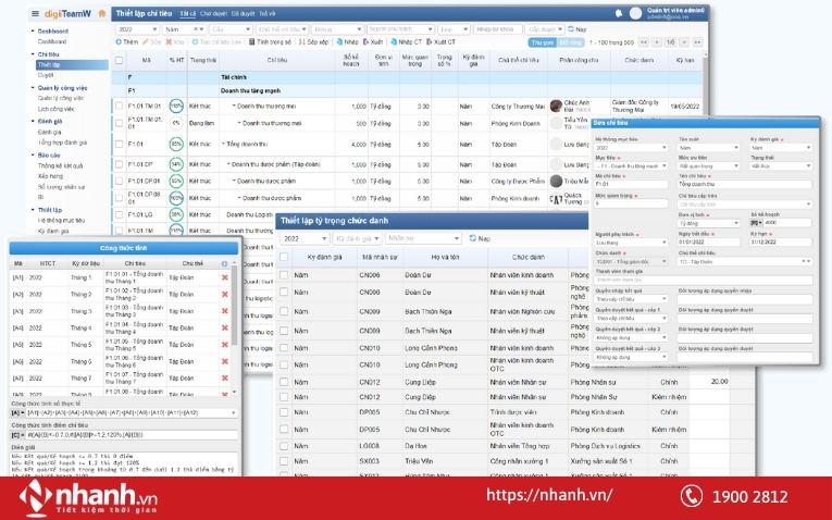 Thiết lập chỉ tiêu trên phần mềm digiiTeamW