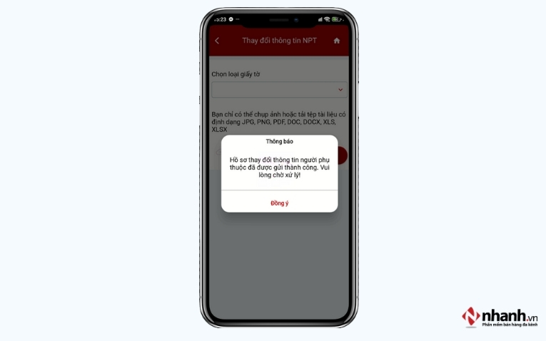 Thông báo màn hình hiển thị