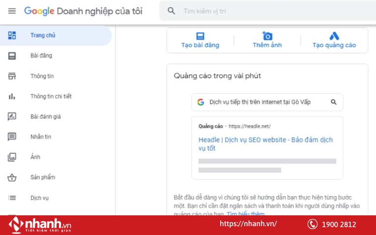 Thông tin hồ sơ Google My Business đầy đủ và chính xác