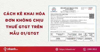 Cách kê khai hóa đơn không chịu thuế GTGT trên mẫu 01/GTGT