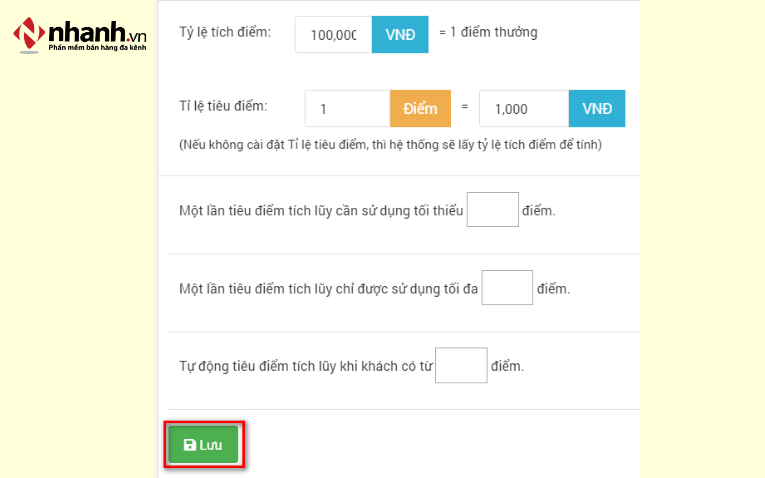Tỉ lệ tích điểm, tiêu điểm
