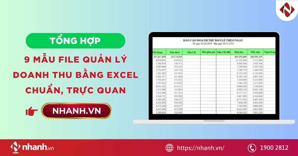 Tổng hợp 9 mẫu file quản lý doanh thu bằng Excel chuẩn, trực quan