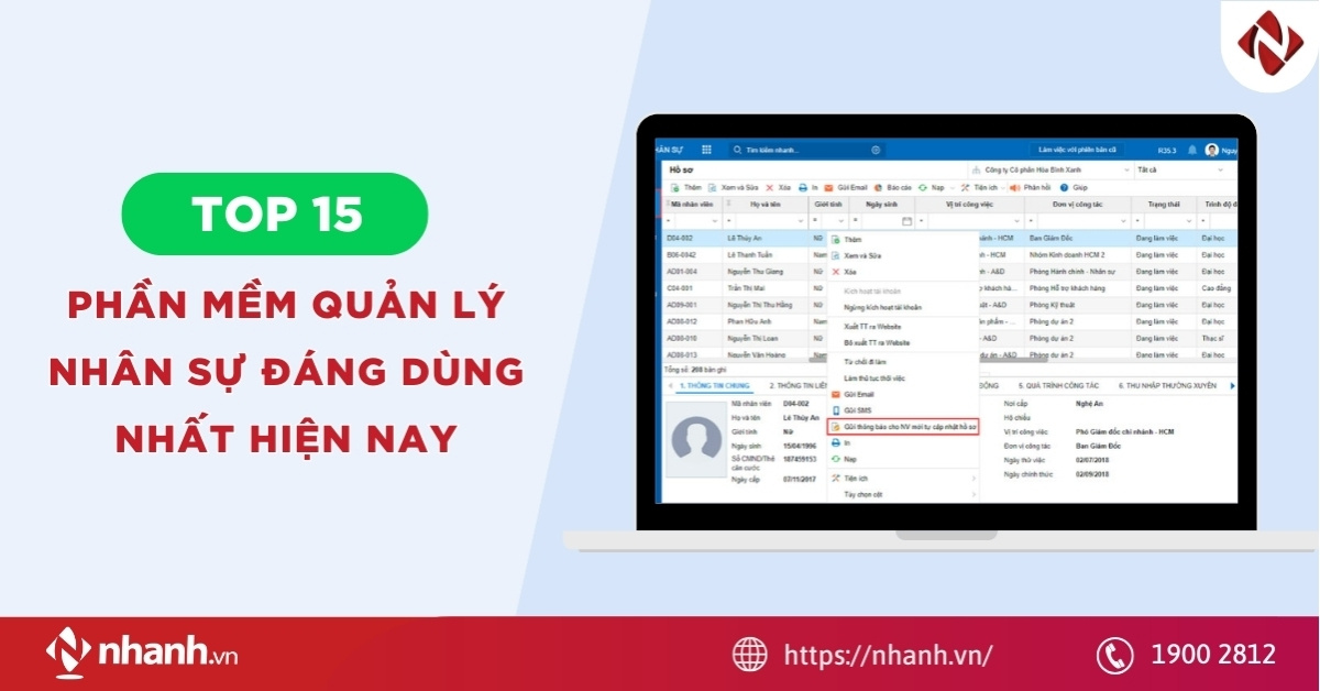 Top 15 phần mềm quản lý nhân sự đáng dùng nhất hiện nay