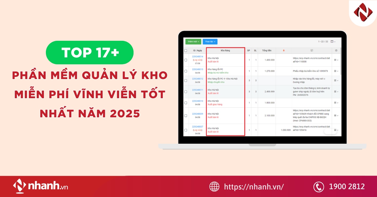 Top 17+ phần mềm quản lý kho miễn phí vĩnh viễn tốt nhất năm 2025