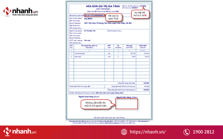 Trường hợp không bắt buộc có chữ ký số trên hóa đơn điện tử