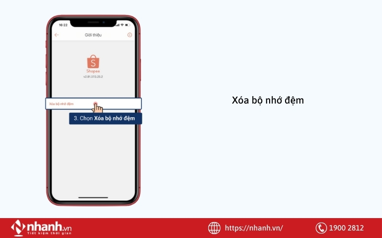 Xóa cache (bộ nhớ đệm) của Shopee