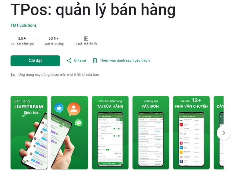 App quản lý bán hàng - TPOS