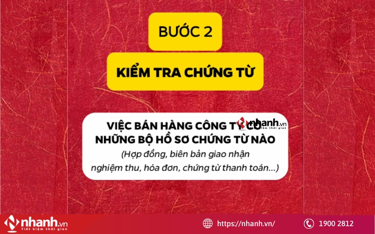 Bước 2: Kiểm tra chứng từ