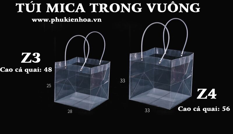 Túi Mica Trong Vuông Z4 Set10