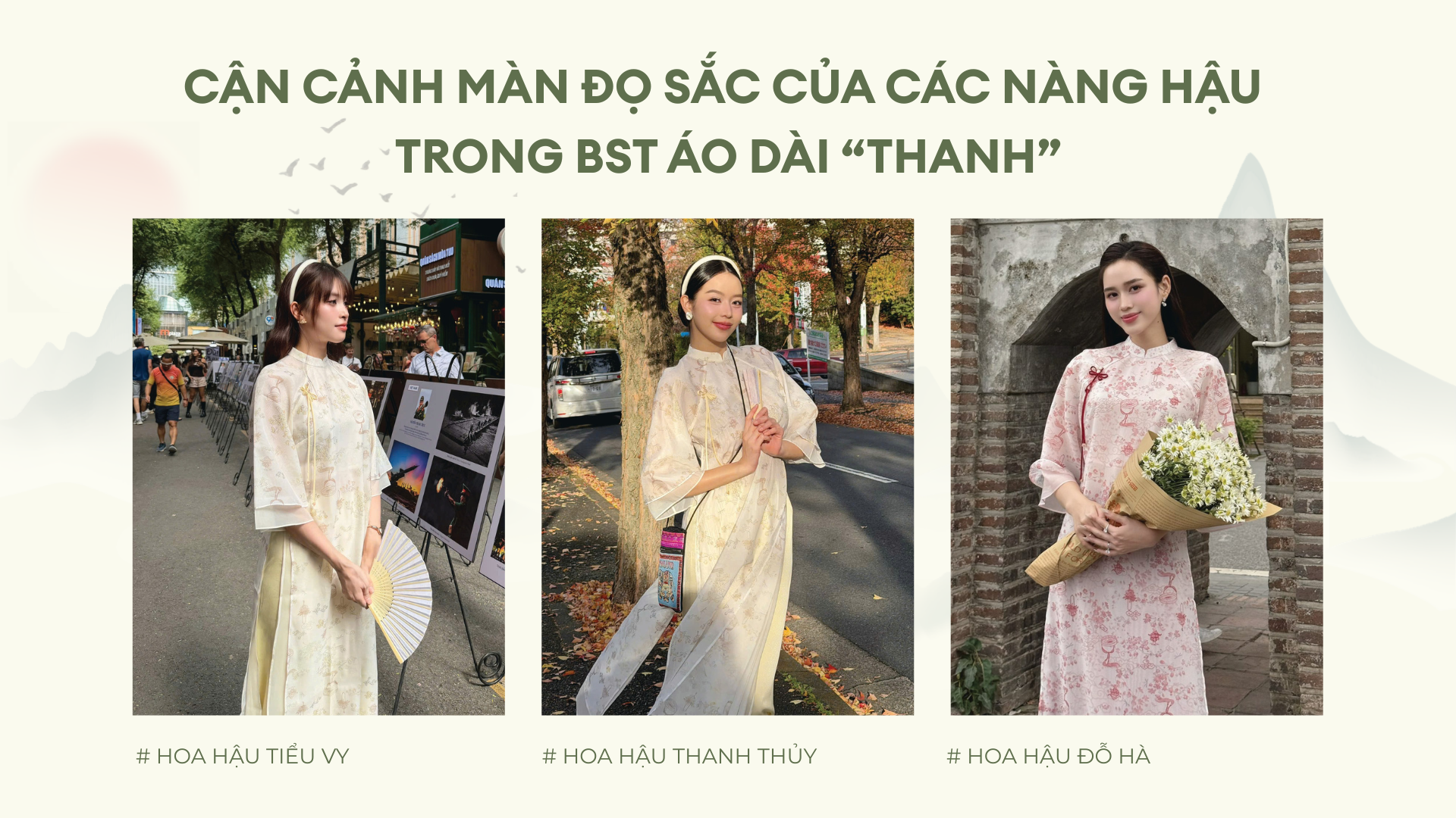 CẬN CẢNH DÀN HOA - Á HẬU “ĐỌ SẮC” TRONG TÀ ÁO DÀI JM