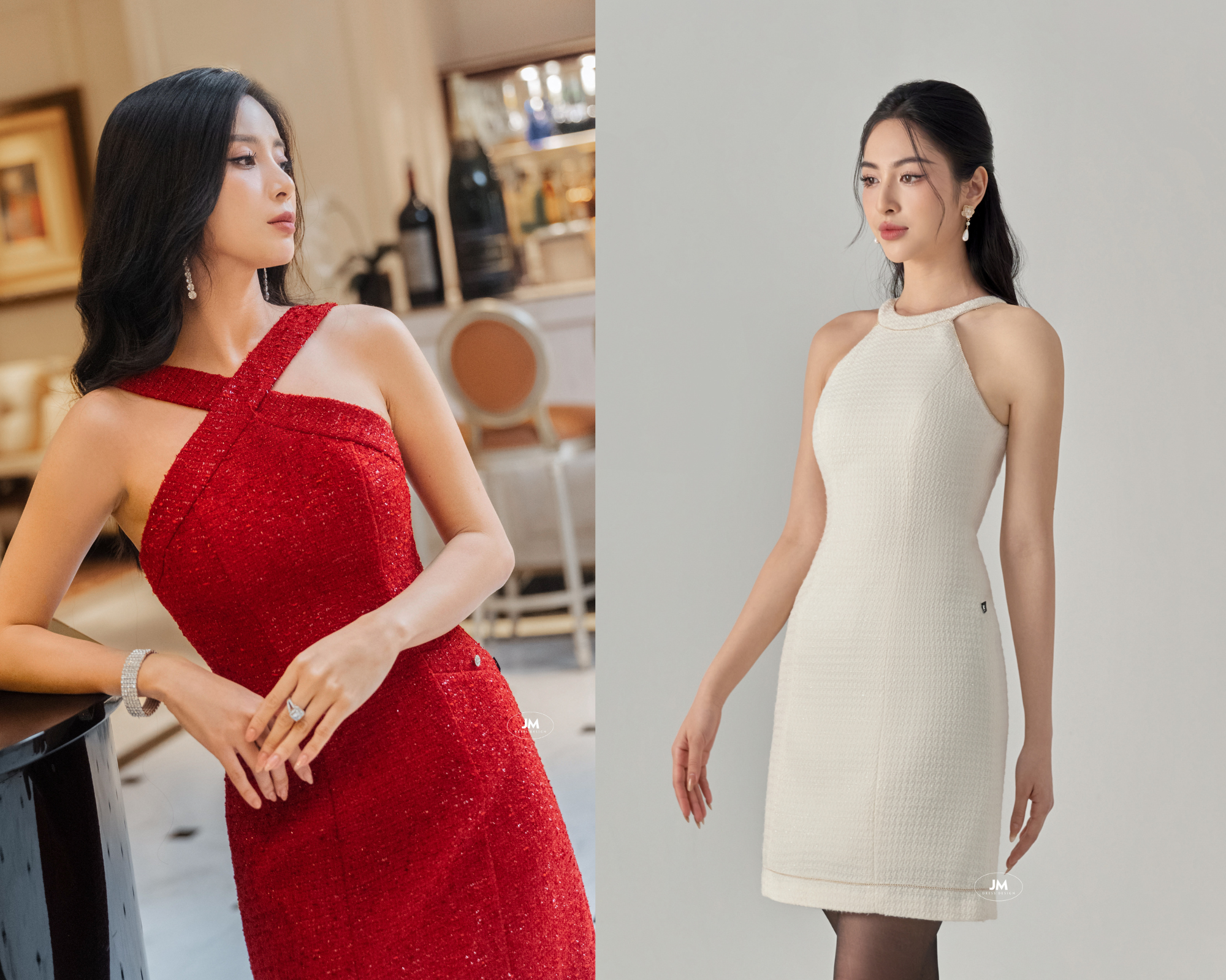 Đầm Cổ Tròn JM Chân Xếp Ly Phối Viền D87525 - Đầm, váy nữ | ThờiTrangNữ.vn