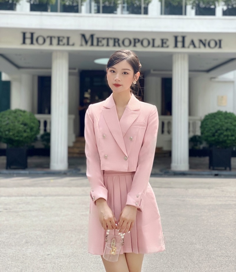 Set áo Blazer mix chân váy xoè xếp li | Shopee Việt Nam