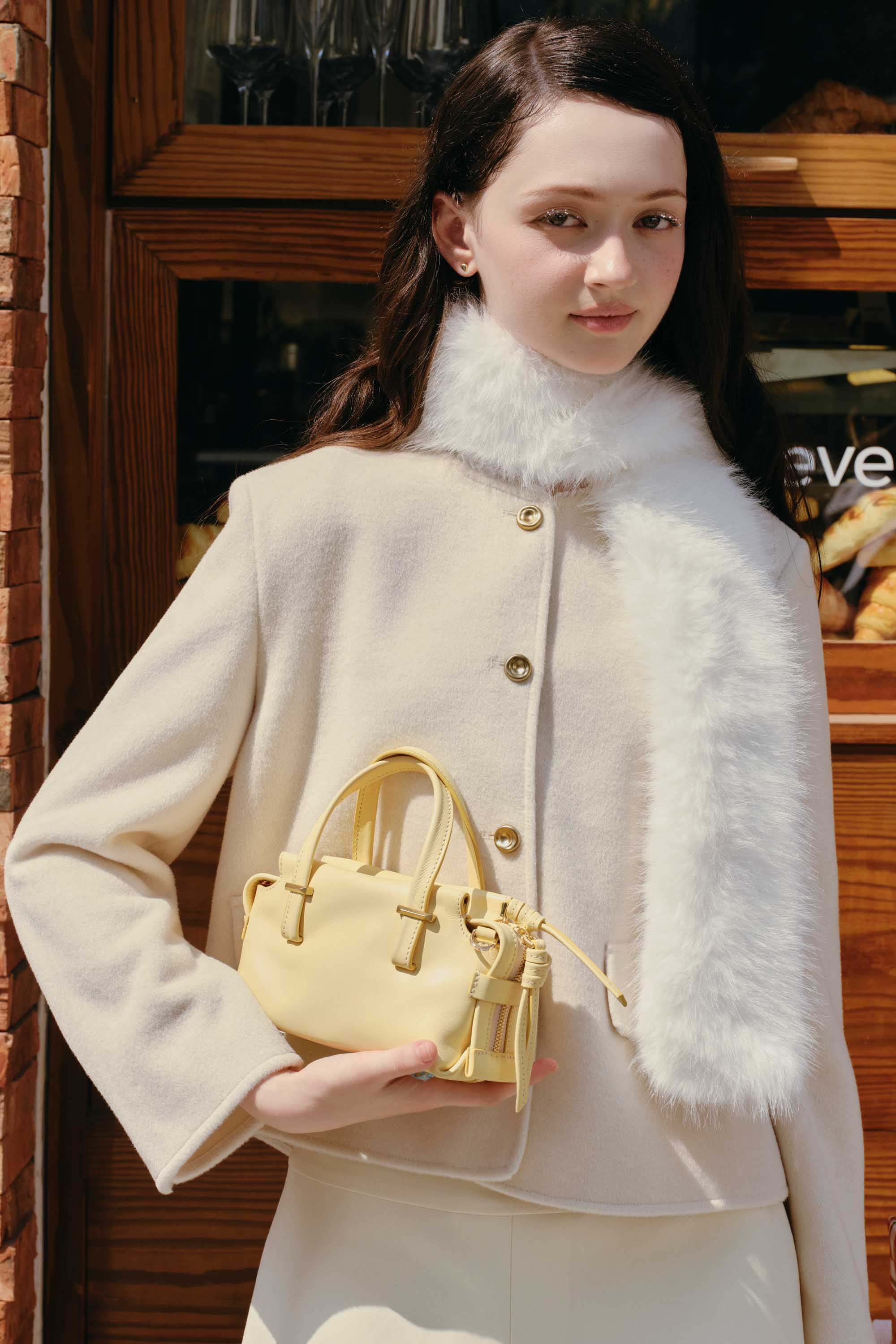 Áo dạ suông cổ tròn bèo 2 nắp túi