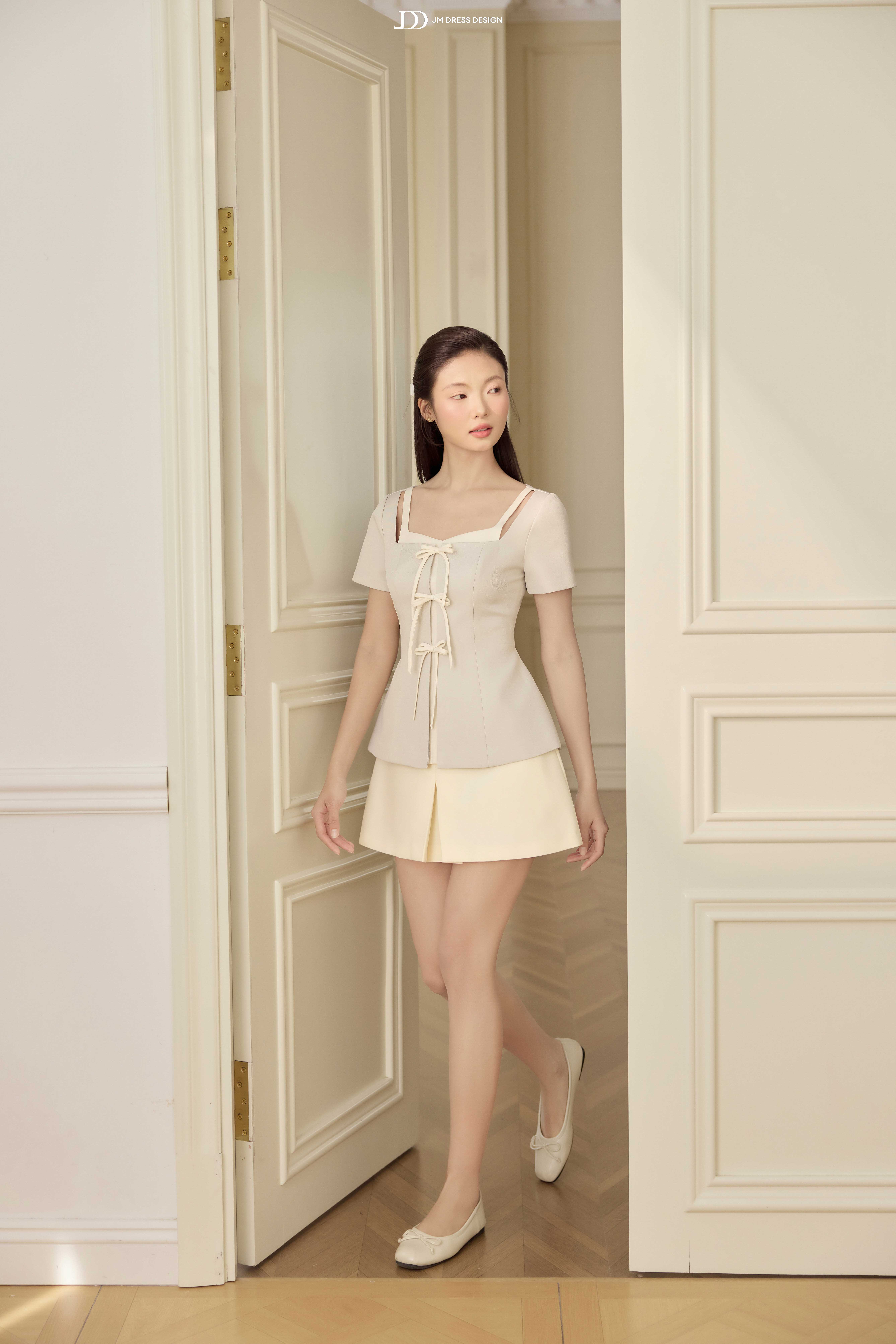 Áo kiểu 2 lớp, 1 hàng nơ