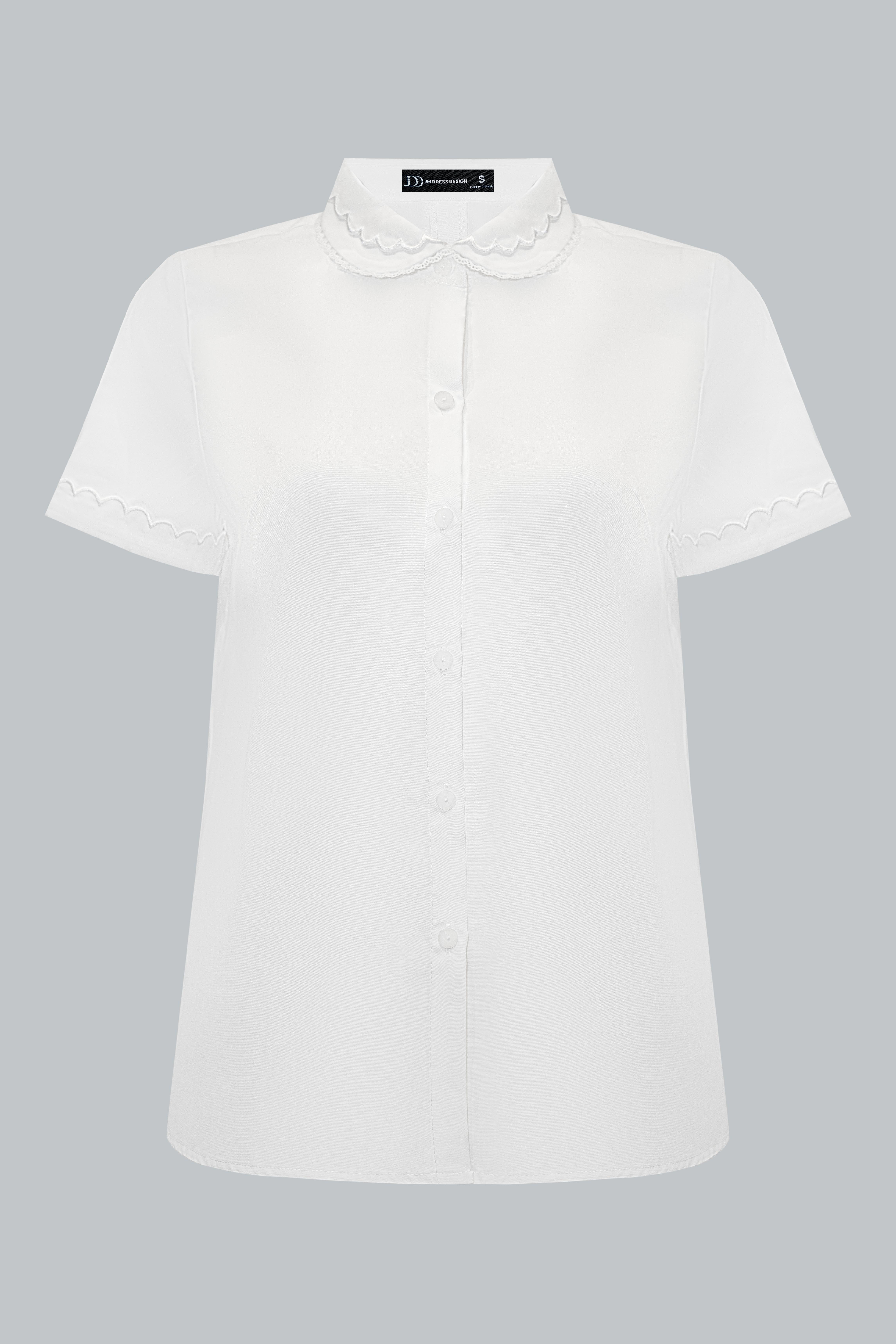 Áo sơ mi dáng suông cổ 2 lá