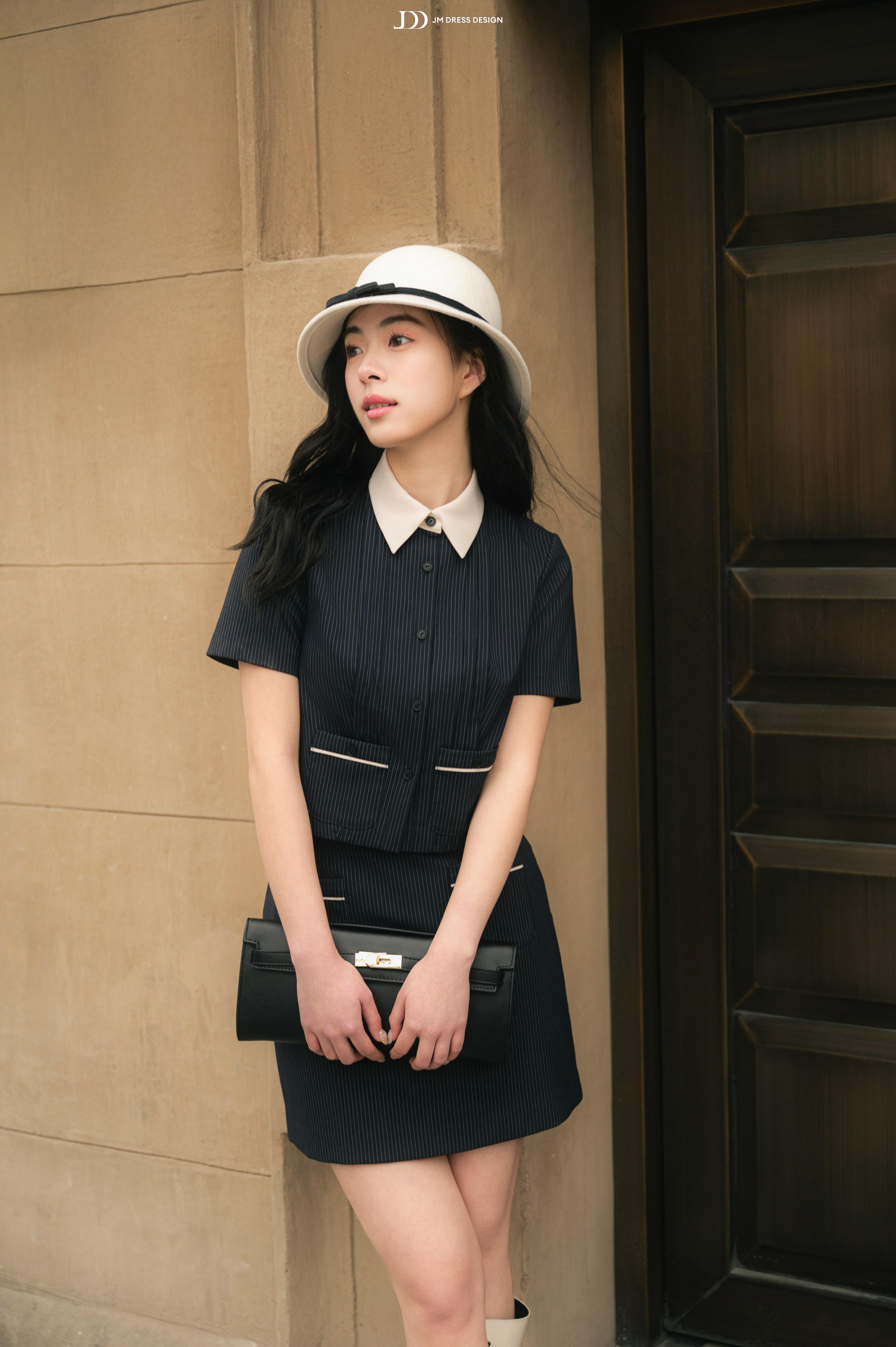 Chân váy xuân hè A 2 túi ốp