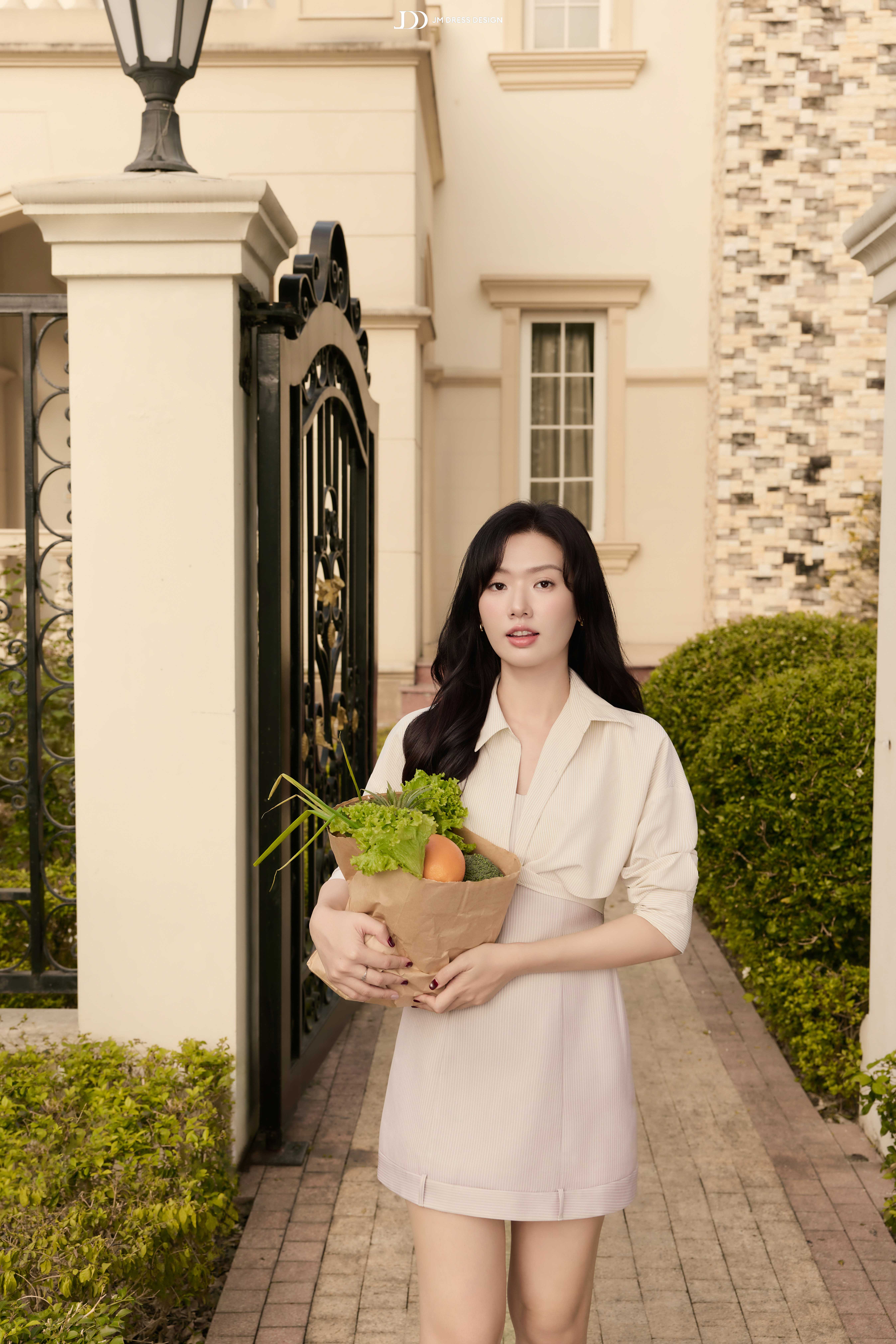 Đầm Xuân Hè chân A giả sơ mi