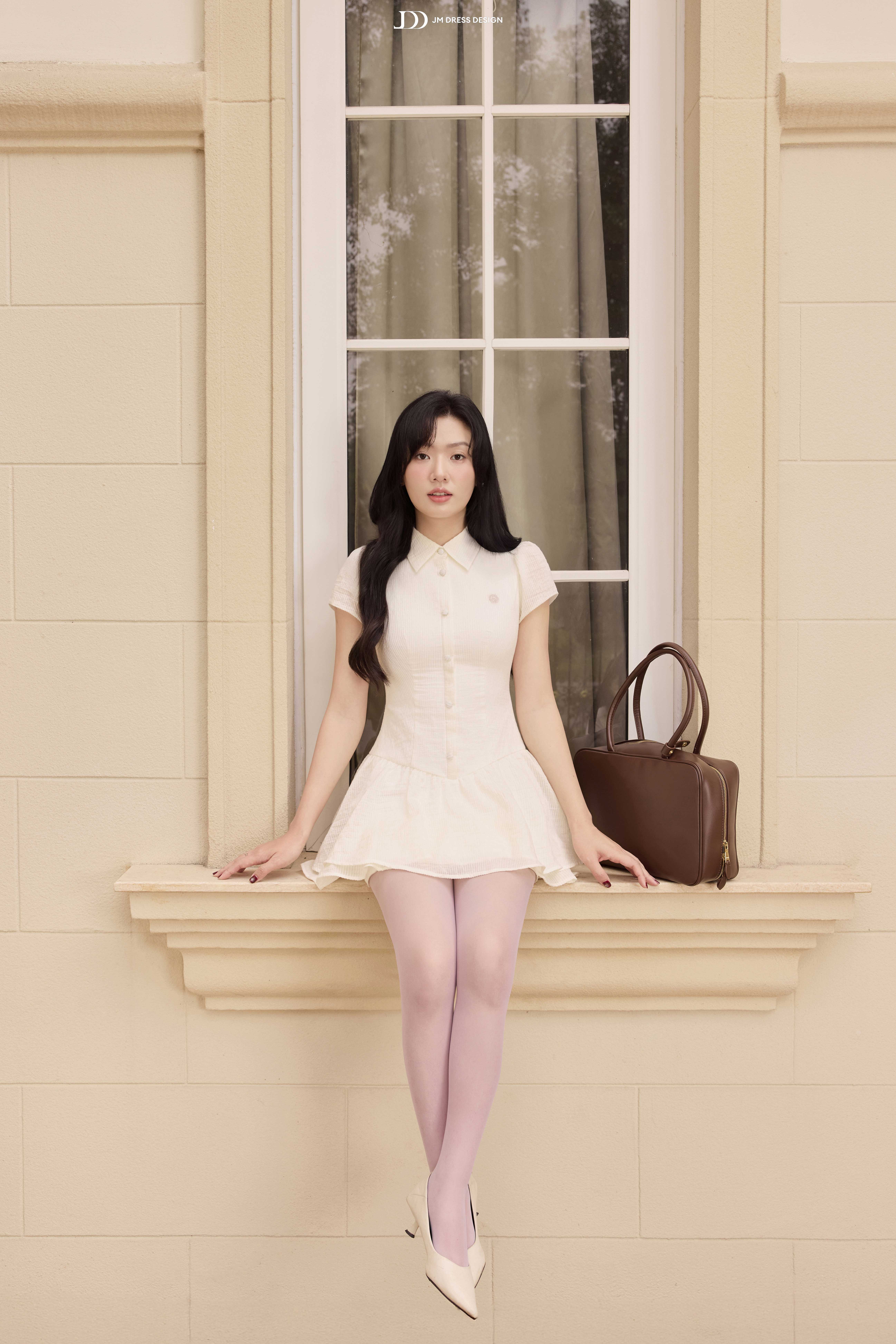 Đầm Xuân Hè cổ đức, nhún chân 2 tầng