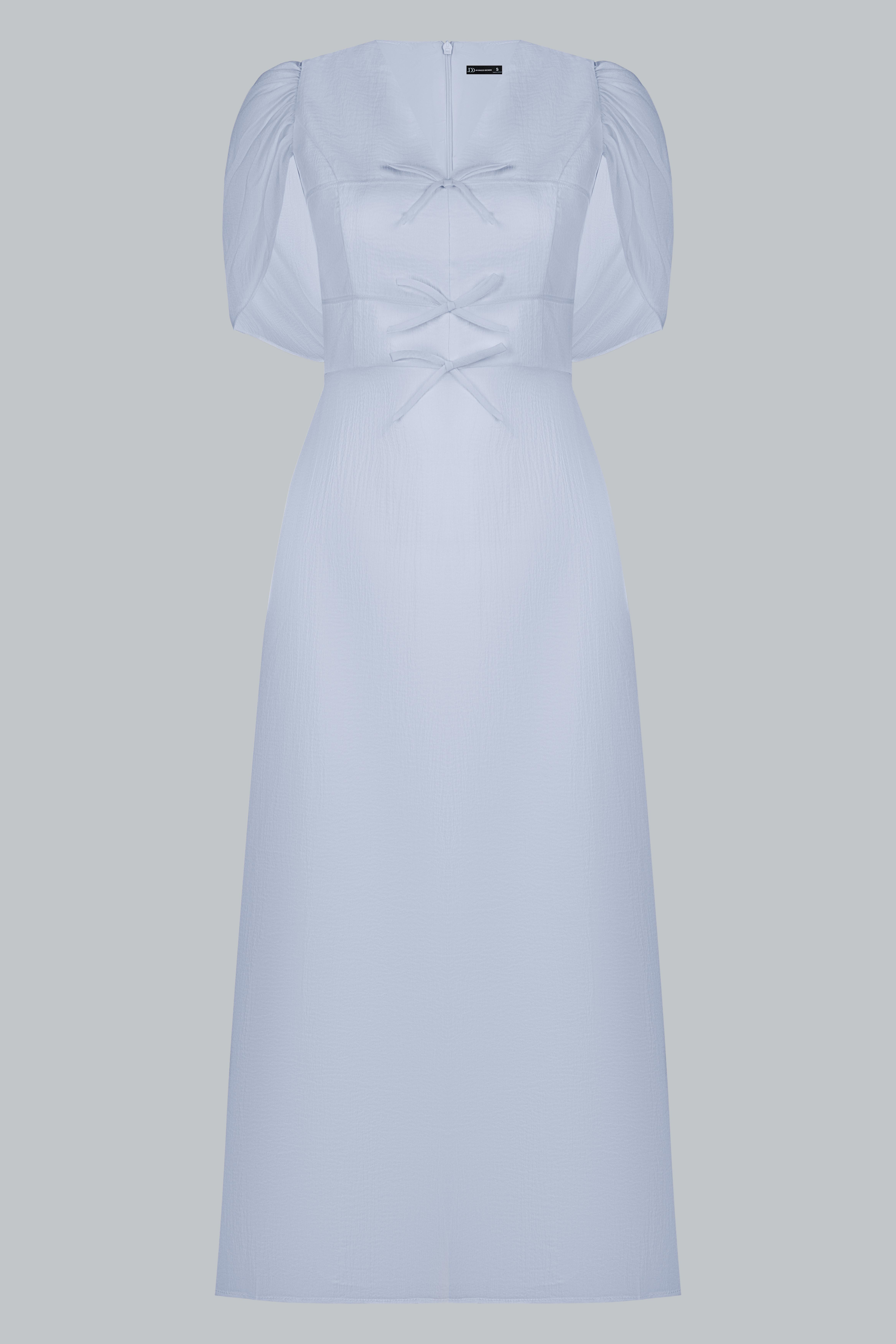 Đầm Xuân Hè dài cổ V tay choàng nhún