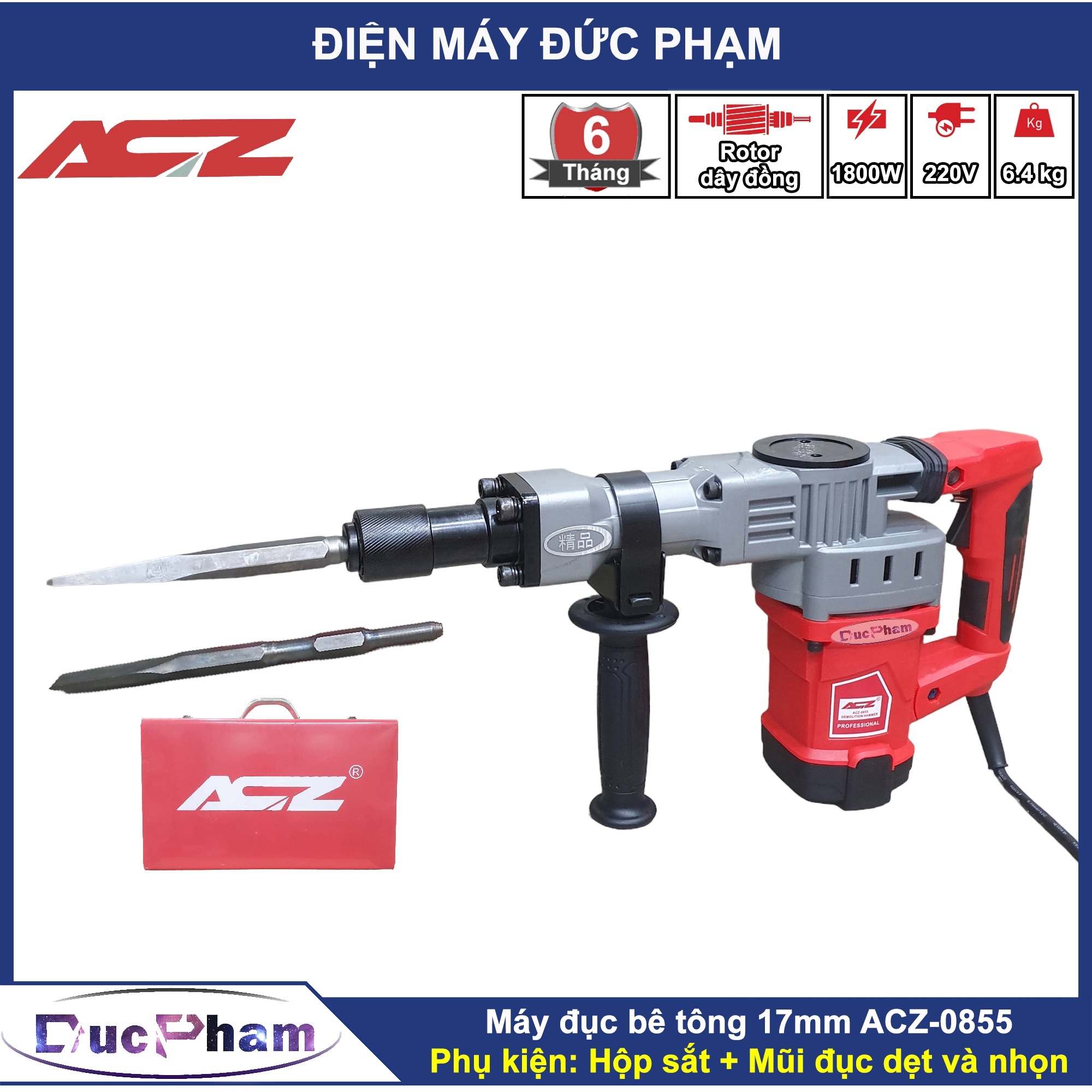 Máy đục bê tông 17mm ACZ-0855