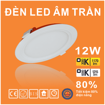 ĐÈN LED ÂM TRẦN 12W